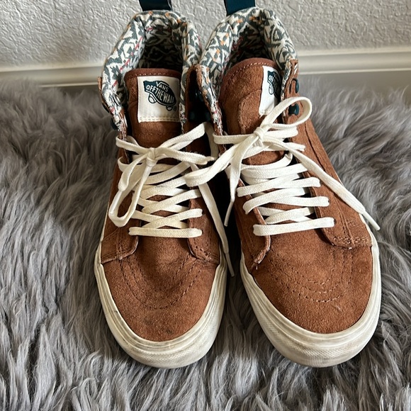 Vans Suede High Tops with Aztec Pattern Detail - Picture 5 of 7